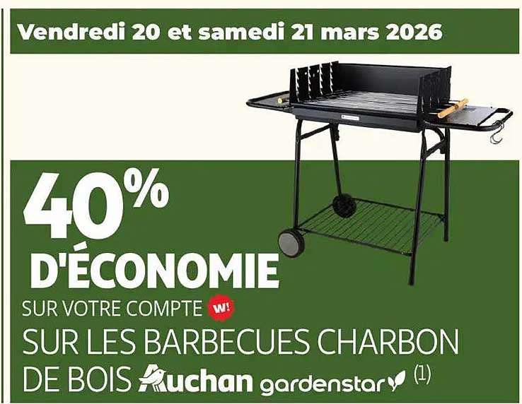 SUR LES BARBECUES CHARBON DE BOIS Auchan gardenstar