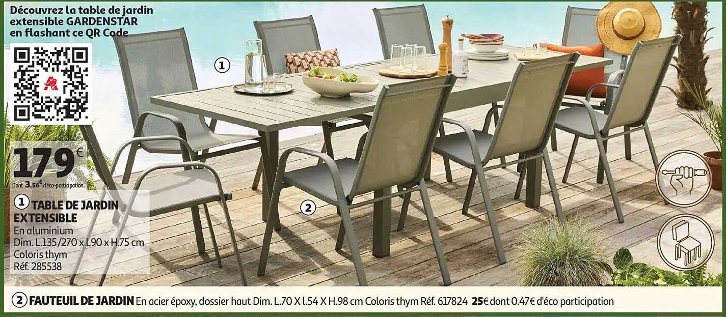Promo Table Extensible Gaya chez Carrefour - 123Catalogue.fr