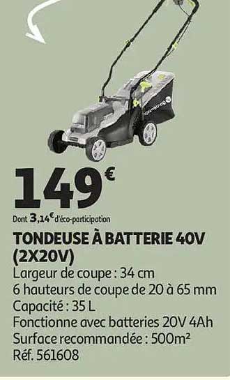 TONDEUSE À BATTERIE 40V (2X20V)