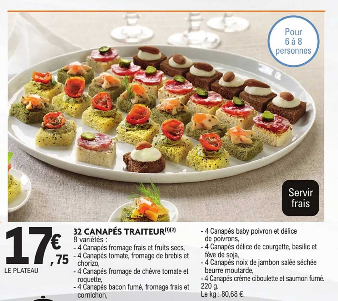 32 CANAPÉS TRAITEUR