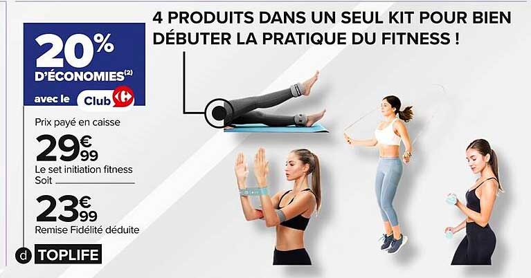 4 PRODUITS DANS UN SEUL KIT POUR BIEN DÉBUTER LA PRATIQUE DU FITNESS !