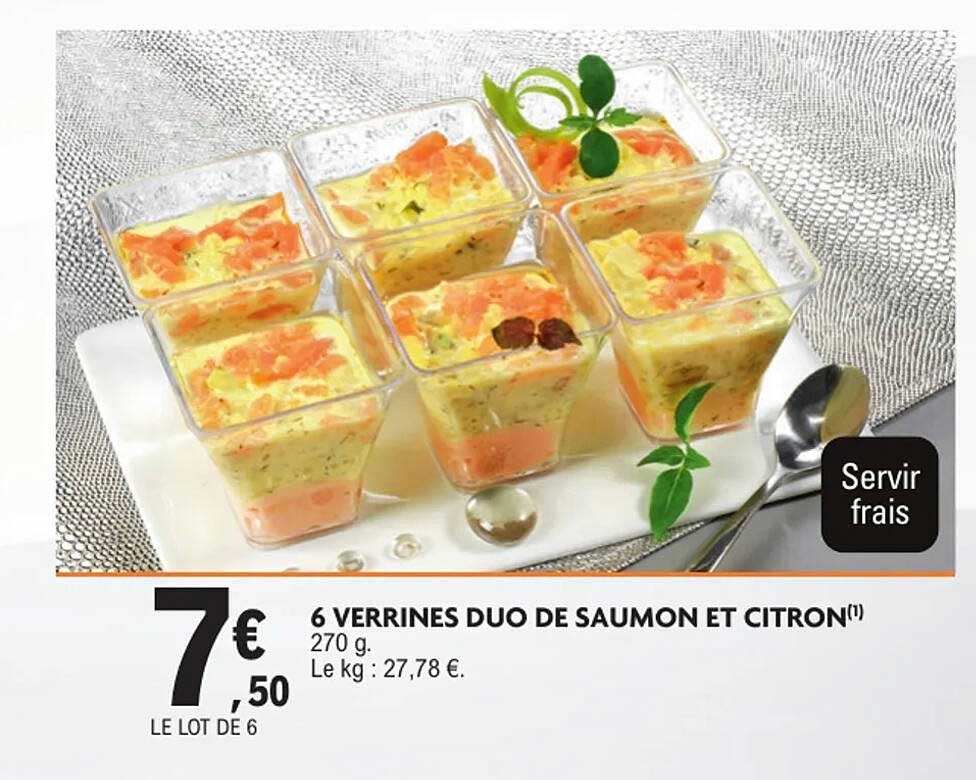 6 VERRINES DUO DE SAUMON ET CITRON