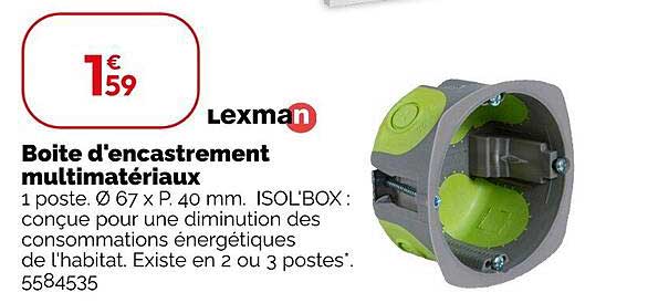 Boite d'encastrement multimatériaux