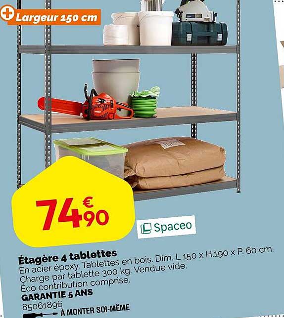 Étagère 4 tablettes