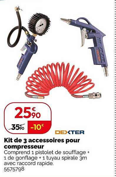Kit de 3 accessoires pour compresseur
