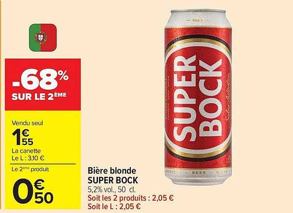 Bière blonde SUPER BOCK