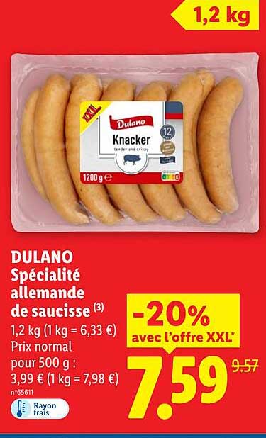 DULANO Spécialité allemande de saucisse
