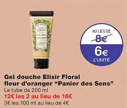 Gel douche Elixir Floral fleur d’oranger “Panier des Sens”