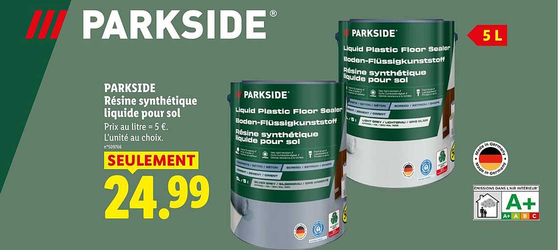 PARKSIDE Résine synthétique liquide pour sol