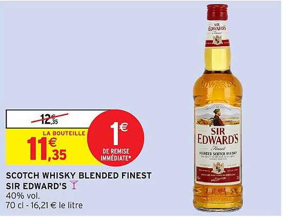 SCOTCH WHISKY BLENDED FINEST SIR EDWARD'S
