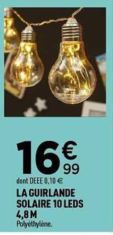 LA GUIRLANDE SOLAIRE 10 LEDS 4,8 M
