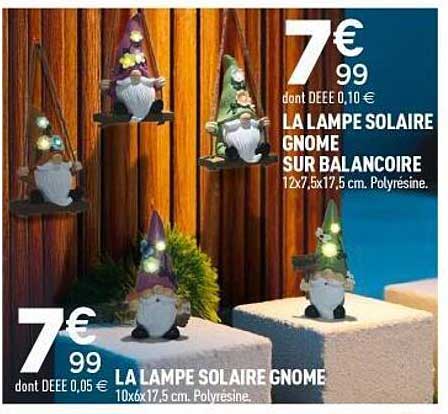 LA LAMPE SOLAIRE GNOME SUR BALANCOIRE