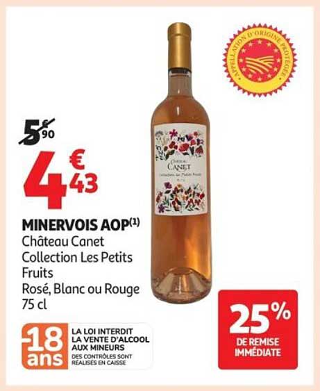 MINERVOIS AOP Château Canet Collection Les Petits Fruits Rosé, Blanc ou Rouge 75 cl