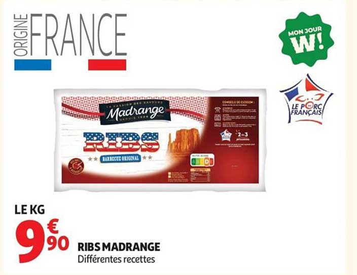RIBS MADRANGE Différentes recettes