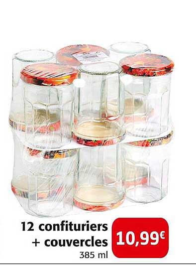12 confituriers + couvercles