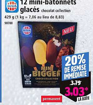 12 mini-bâtonnets glacés chocolat collection