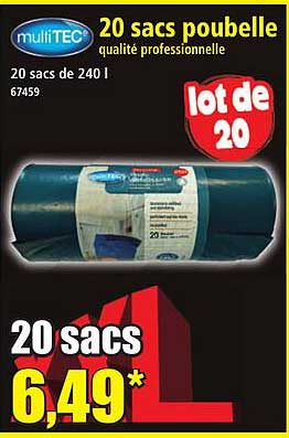 20 sacs poubelle qualité professionnelle