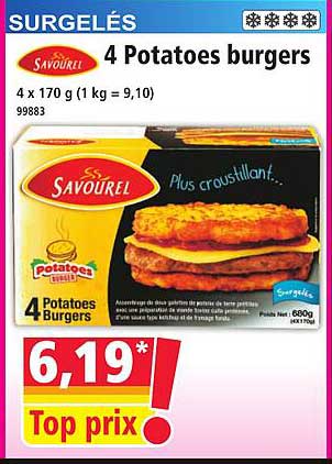 4 Potatoes burgers