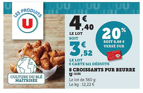 8 CROISSANTS PUR BEURRE U