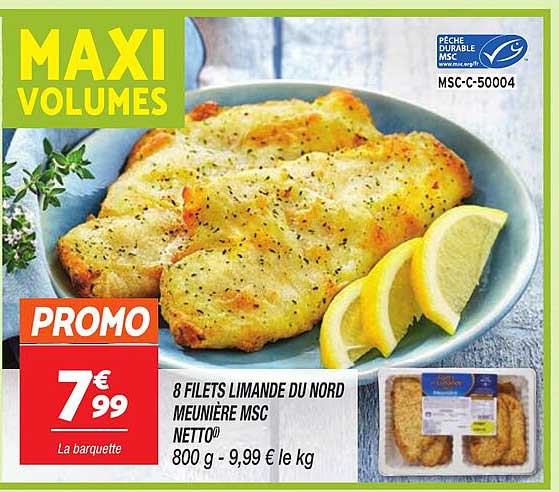 8 FILETS LIMANDE DU NORD MEUNIÈRE MSC