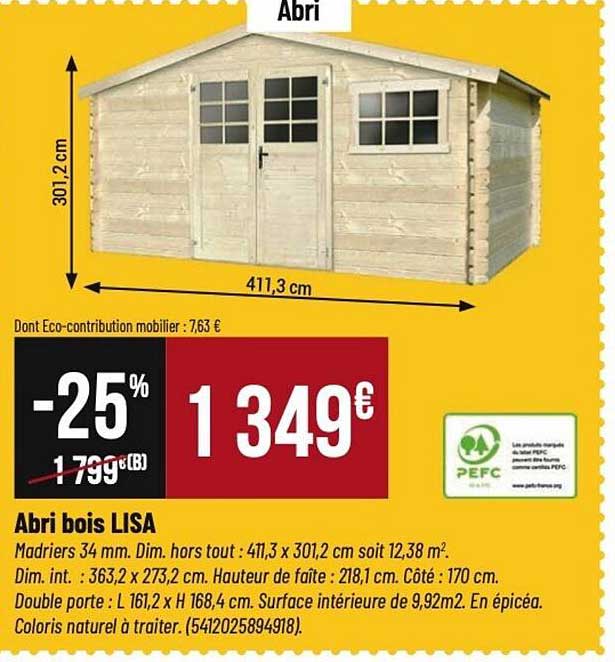 Abri bois LISA