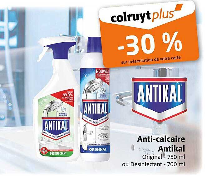 Anti-calcaire Antikal Original 750 ml ou Désinfectant 700 ml