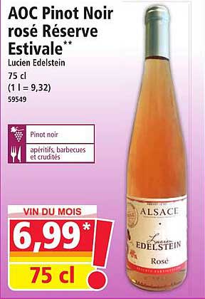 AOC Pinot Noir rosé Réserve Estivale**