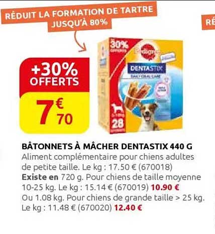 Bâtonnets à mâcher DENTASTIX 440 G
