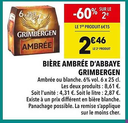 BIÈRE AMBRÉE D'ABBAYE GRIMBERGEN