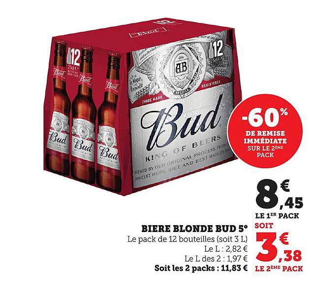 BIERE BLONDE BUD 5°