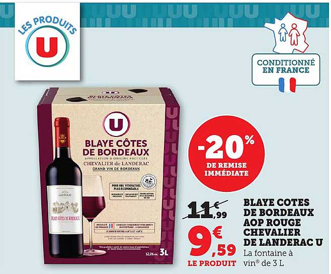 BLAYE COTES DE BORDEAUX AOP ROUGE CHEVALIER DE LANDERAC U