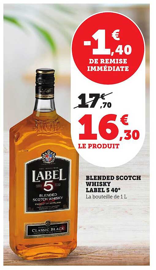 BLENDED SCOTCH WHISKY LABEL 5 40°
