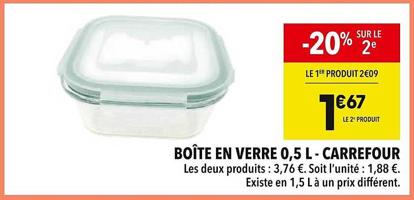 BOÎTE EN VERRE 0,5 L - CARREFOUR