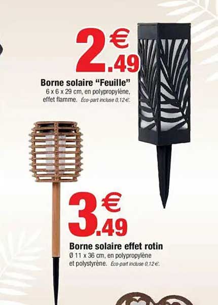 Borne solaire "Feuille"