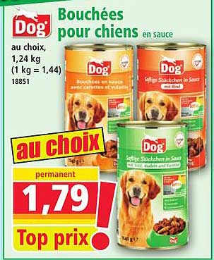 Bouchées pour chiens en sauce