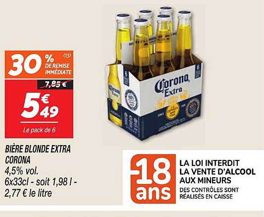 BOUTEILLE CORONA EXTRA 6 X 33 CL