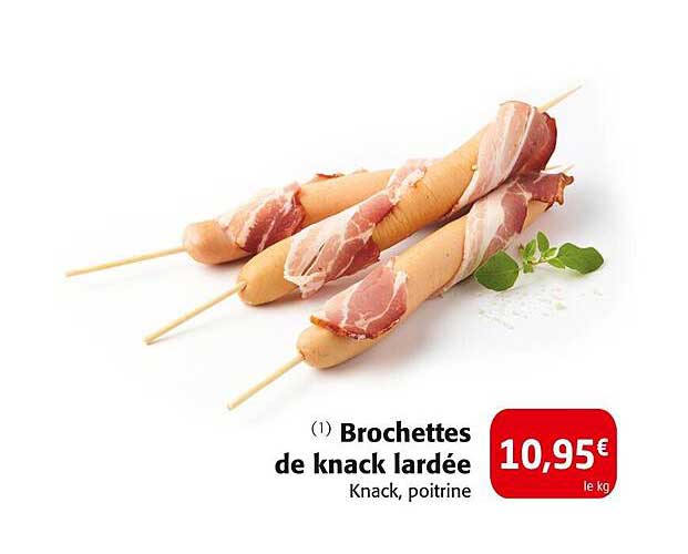 Brochettes de knack lardée