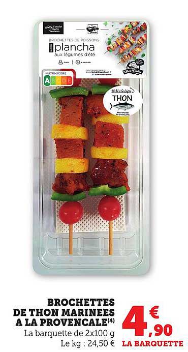 BROCHETTES DE THON MARINEES A LA PROVENCALE