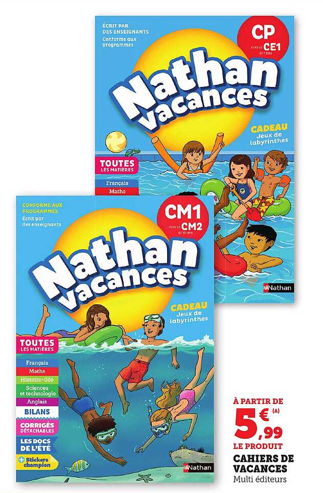 Cahiers de vacances Nathan