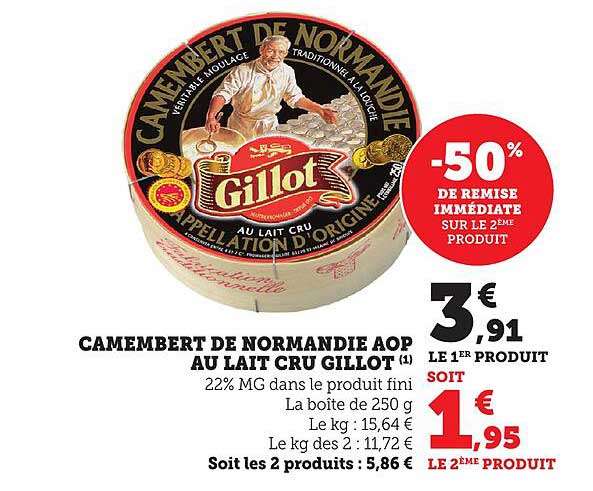 CAMEMBERT DE NORMANDIE AOP AU LAIT CRU GILLOT