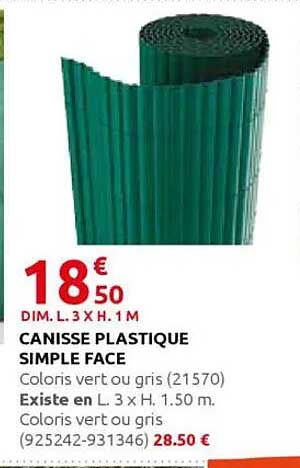CANISSE PLASTIQUE SIMPLE FACE