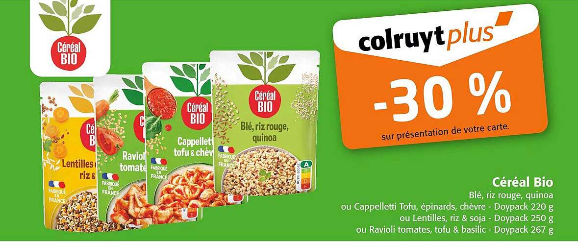 Céréal Bio -30 % sur présentation de votre carte