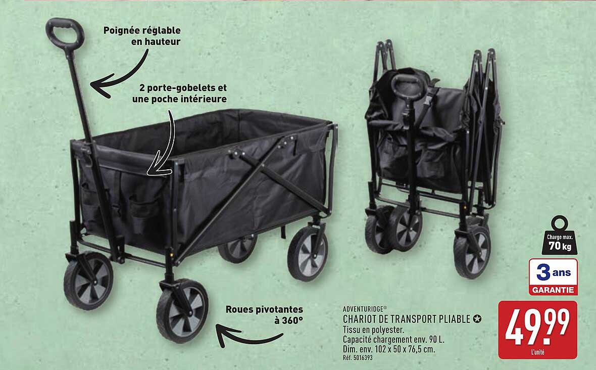 Chariot de transport pliable