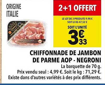 CHIFFONNADE DE JAMBON DE PARME AOP - NEGRONI