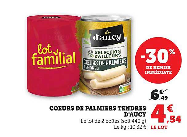 COEURS DE PALMIERS TENDRES D'AUCY