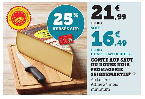 COMTE AOP SAUT DU DOUBS NOIR FROMAGERIE SEIGNEMARTIN