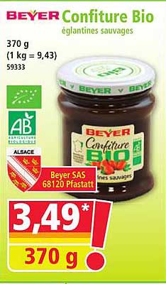 Confiture Bio églantines sauvages