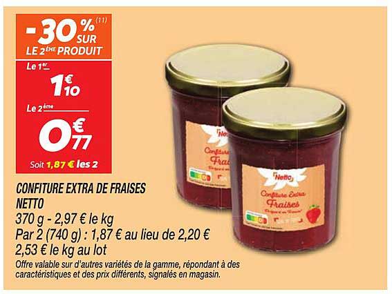 CONFITURE EXTRA DE FRAISES