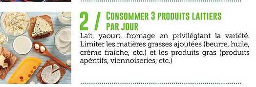CONSUMMER 3 PRODUITS LAITIERS PAR JOUR