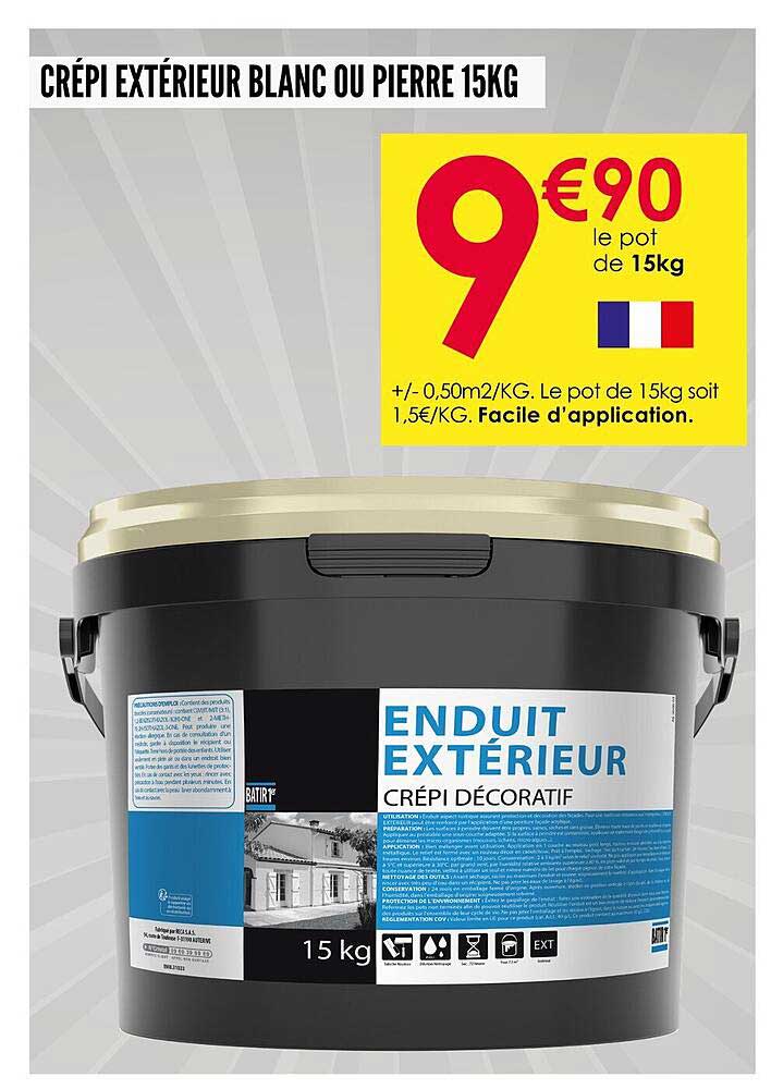CRÉPI EXTÉRIEUR BLANC OU PIERRE 15KG